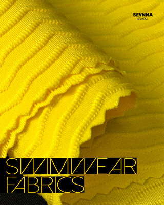 85% 재활용 폴리에스터 + 15% 스판덱스, 125cm 폭, 수영복의 높은 내구성