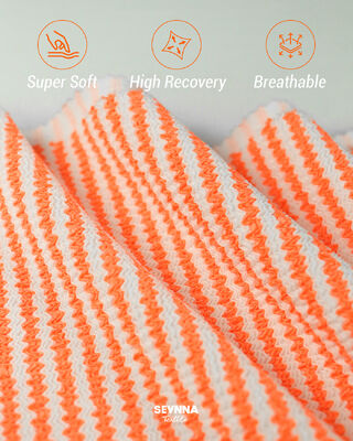 95% 재활용 폴리에스터 + 5% 스판덱스, 280gm 무게, 수영복의 높은 호흡력