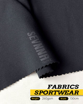 260gsm 요가복 원단, 신축성, 방취, 재활용 폴리에스터 스판덱스 혼방 액티브웨어용