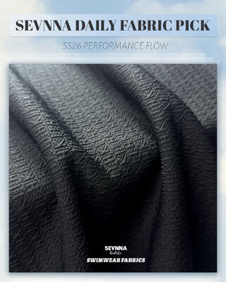 High Chlorine Resistance Textured Swim Fabric with 98% Recycled Polyester and UPF 50+ Protection