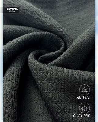 High Chlorine Resistance Textured Swim Fabric with 98% Recycled Polyester and UPF 50+ Protection